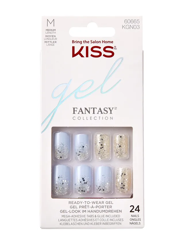 KISS Gel Fantasy KGN03C Painted Veil Unghie 24 Pezzi