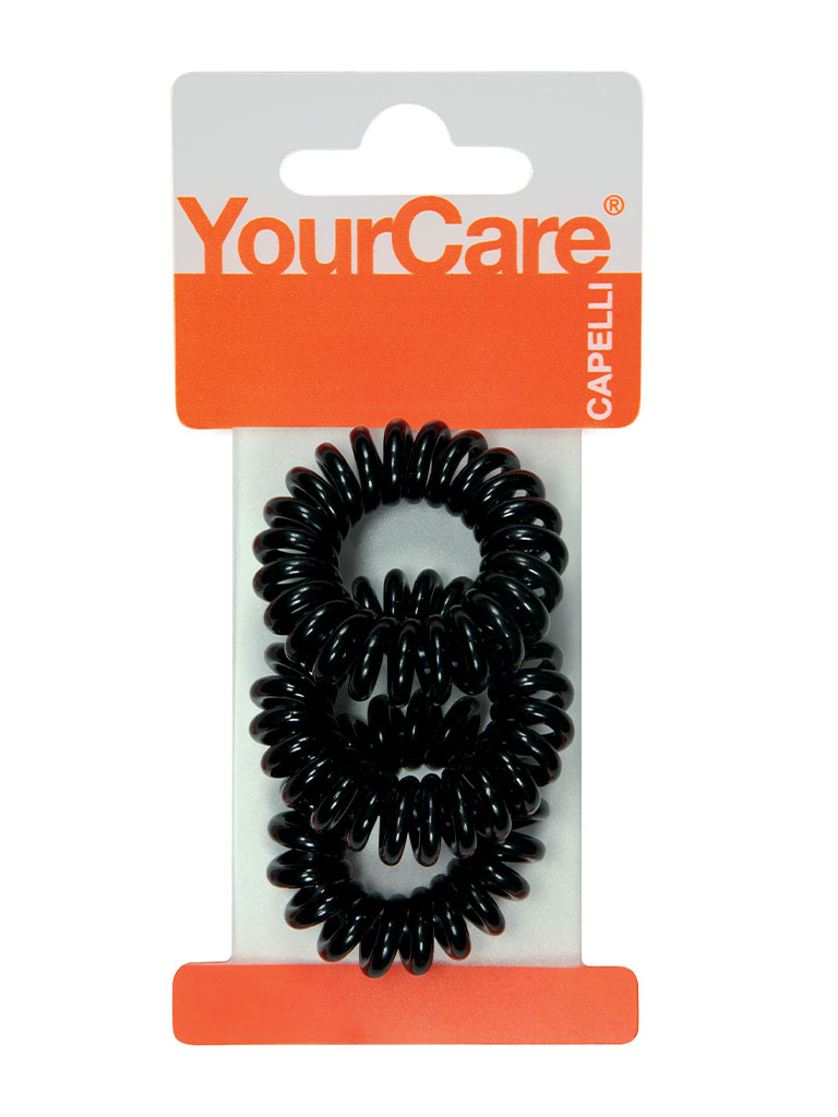 Simca Phone Small elastici capelli neri 3 pezzi antistrappo