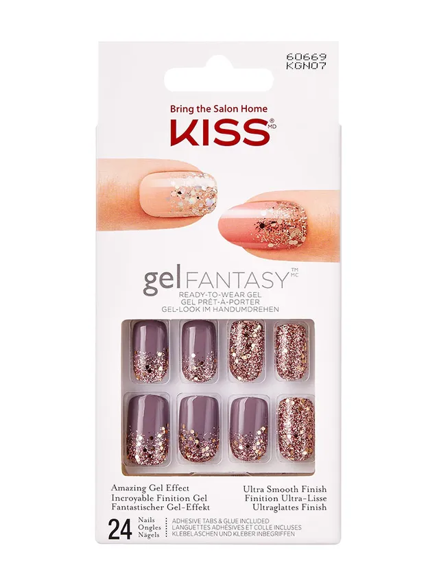 KISS Gel Fantasy Rush Hour unghie finte 24 pezzi con colla