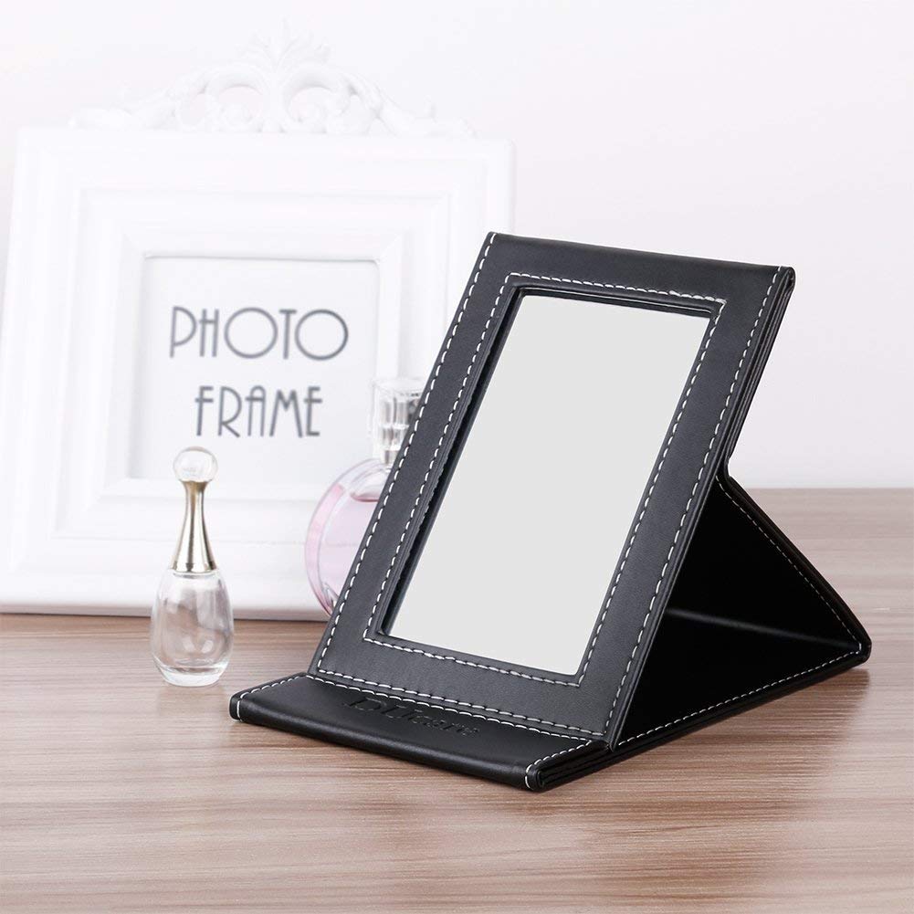 DUcare Specchio Trucco Pieghevole S Nero Pelle PU