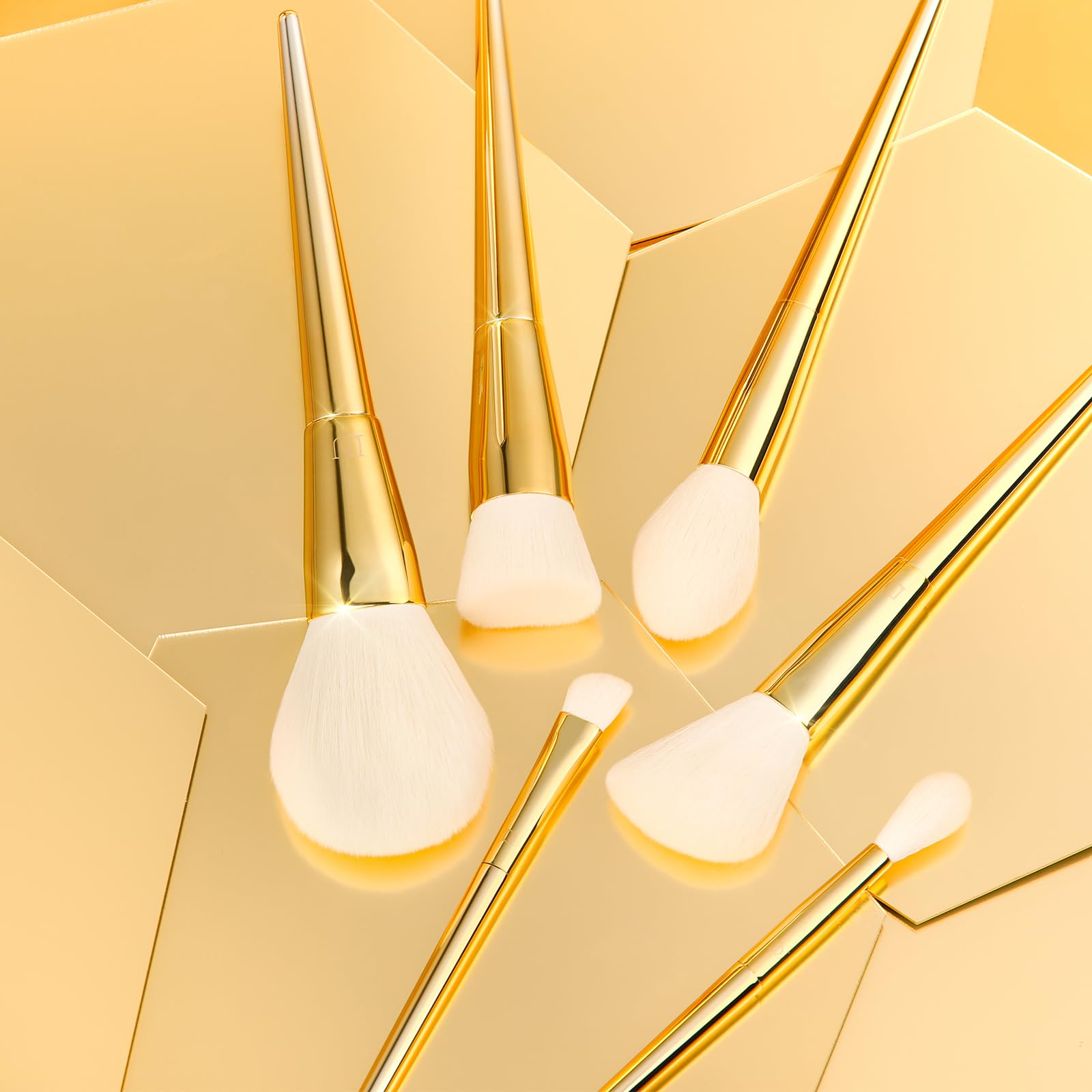 DUcare Set Pennelli Trucco 15 Pezzi Oro con Supporto